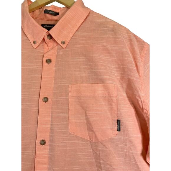Eddie Bauer Shirt Men 2XL Classic Fit Lightweight Cotton Short Sleeve Button Up - Picture 3 of 8